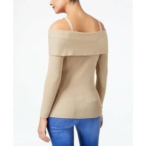 Thalia Sodi Lace-Up Cold-Shoulder Golden Sun S